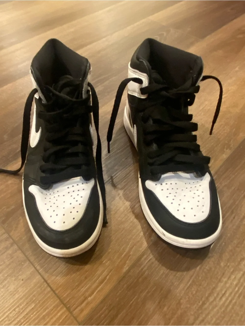 Nike Air Jordan 1 Retro High OG Black White Sneakers Unisex Size 6.5